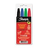 SAN32274 Twin Tip Permanent Marker, Fine/Ultra Fine Point,4-Color Set