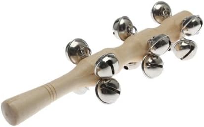 Monkeybrother Children Kids Wooden Hand Bell Ring Shaker Stick for Music Fun