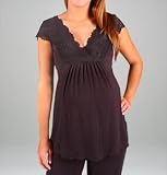 short sleeve v neck maternity sleep top
