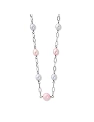 Sterling Silver Pink & Purple Freshwater Cultured Pearl W/2in Ext. Necklace