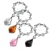 COLORED TEARDROP NAPKIN RINGS - NAPKIN RINGS WITH COLORED CRYSTAL TEARDROPS, SET OF 4