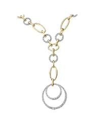 14Ky_14Kw Diamond Necklace 14K Yellow/White Gold