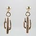Southwestern Native American Handcrafted Saguaro Cactus Dangle Earrings in 14 Kt. Gold, #10426
