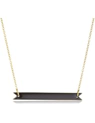 Brandy Pham "Gilded Collection" Long Ribbon Bar Black Necklace