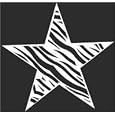 Zebra Print Star Die Cut Sticker - 5.5