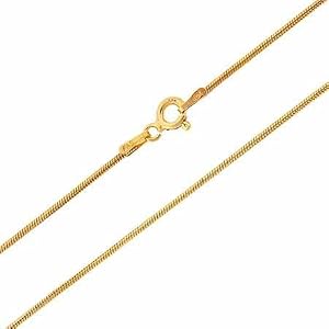 18K Gold Over Sterling Silver 1mm Snake Chain Necklace 14