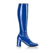 GOGO 3 Inch Womens Sexy Knee High Boots Stretch GOGO Boot With Block Heel Theatre Costumes Navy Blue Size: 5