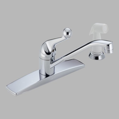 Delta 400-WF Classic, Single Handle Kitchen Faucet With Spray, Chrome
