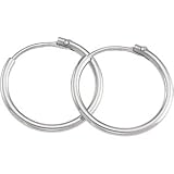 Platinum 17.50 MM Hoop Earrings