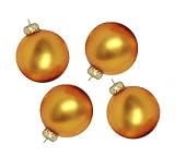 Pack of 4 Matte Orange Tango Glass Ball Christmas Ornaments 4 (100mm)