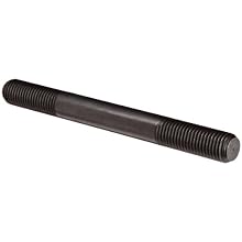 Partially Threaded Stud, Alloy Steel, Black Oxide Finish, Inch, Right Hand, Made In US