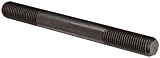 Jergens 38336 Black Oxide Steel Threaded Stud, 1/2-13, 12 Overall Length, 1 1/2 Threaded Ends