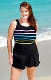 Longitude Faille Plus Size Shortini Swimsuit - Plus Size Swimwear Plus Size Swimsuit