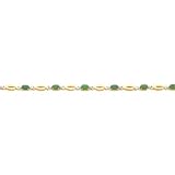 14K Gold 2.01cttw Diamond & Emerald Bracelet Jewelry 7"