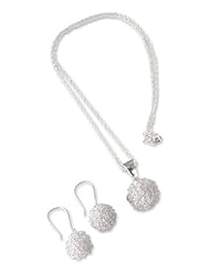 Sterling silver jewelry set, Moonbeams - 925 Silver Filigree Necklace and Earrings Jewelry Set