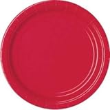 20 Ruby Red Paper Party Plates 9 diameter