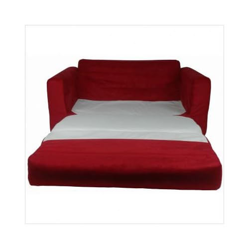Children's Sofa Sleeper in Red Micro Suede Pillow: Yes