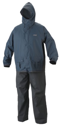 Coleman Mens 35mm PVC/Poly Rain Suit, Blue/Gray, Medium