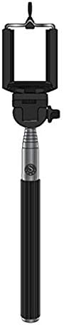 Selfie Stick, SideTechTM Self Portrait [Battery Free] Extendable Handled Stick with Adjustable Phone Holder &amp; Built-in Remote Shutter Designed for Apple, Android Smartphones (Black)