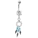 See larger Handcrafted Native American Turquoise Crystal Dreamcatcher Belly Ring