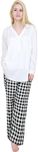 Love Handy Plus-size Nursing Pajama Set for Breastfeeding Long Sleeve (White)