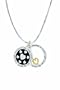 14k Yellow Gold Plated Sterling Silver "Life Travels A Path Of Love Towards The Future Until It Arrives Where It Began In The Circle Of Hearts Called Family" "Two-Tone" Circle Heart Pendant, 18"