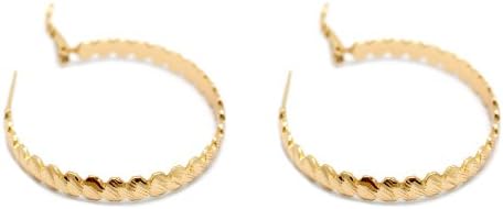 Witch and Rich 14kt Yellow Gold Layered 1 1/2" Hoop Earrings