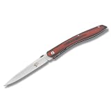 Colt Linerlock 5in closed Folding Knife, 4in, Stainless Blade, Red/Black Striped Micarta #0005