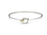 Valentines Day Bling Jewelry Sterling Silver Love Knot Bangle Bracelet
