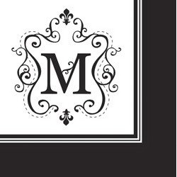 Monogram Cocktail Napkin - M