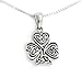 Celtic Knot Irish Shamrock 3-Leaf Clover Sterling