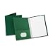Oxford 57756 Twin Pocket Portfolios with Three Tang Fasteners, Hunter Green, 25/box