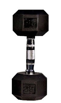 Rubber Coated Hex Dumbbells - Single Dumbbell