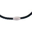 Men's Necklace Leather Black Woven with Stainless Steel Magnetic Brushed Satin Link 20" by Bucasi SALE Men's Necklace Leather Black Woven with Stainless Steel Magnetic Brushed Satin Link 20" by Bucasi SALE
