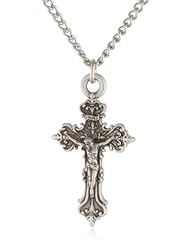 Small Fancy Crucifix Pendant Necklace, 18"
