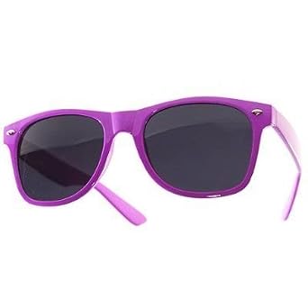 Click here to buy 1980's Wayfarer Style Fashion Sunglasses with Dark Lens - Purple by QLook.