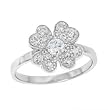 Sterling Silver Rhodium Ring with Clear CZ - Size: 6-9