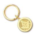 Gold-plated Round Masonic Key Ring