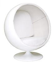 Eero Aarnio Style Ball Chair White Fabric
