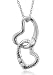 Sterling Silver Two Heart 3 Stone Diamond Pendant Necklace (GH, I1-I2, 0.20 carat)