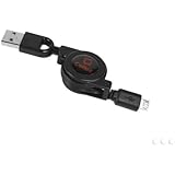 Cellet Retractable Micro USB Charger and Data Cable for Samsung S3 S4 S5 HTC One LG Nokia Motorola Smartphones