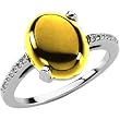 14K White Gold Citrine and Diamond Ring