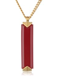Sam Edelman Rectangle Stone Ruby Pendant Necklace, 32"