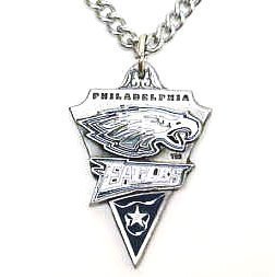 Philadelphia Eagles Chain Necklace & Pewter Pendant - NFL Football Fan Shop Sports Team Merchandise