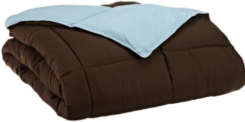 All Season Down Alternative Reversible Comforter Full/Queen-Chocolate/Sky Blue
