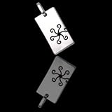 Stainless steel pendant - Tribal flower design