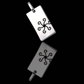 Stainless steel pendant - Tribal flower design