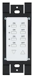 Leviton HXC4D-1TW DHC 4 Address, Group Dim/Bright Wall Mounted Dimming Switch, Green Line, 2-Way Communication, White
