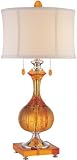 Ambra Chrome Amber Table Lamp