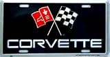 Corvette Flag Logo Metal License Plate